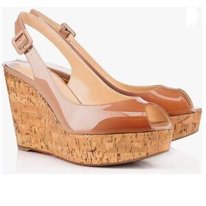 FOWT Brown Nude Platform Black Wedges for Women Comfort Peep Toe Slingback Shoes